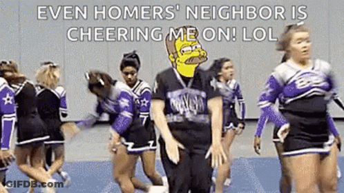 Three Cheerleaders In Red Uniforms GIF