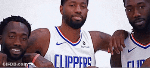 Three Clippers Basketball Players Posing GIF