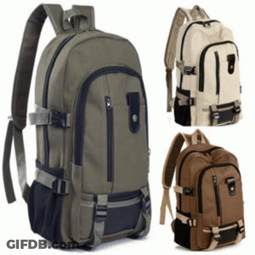 Three Colored Backpacks GIF