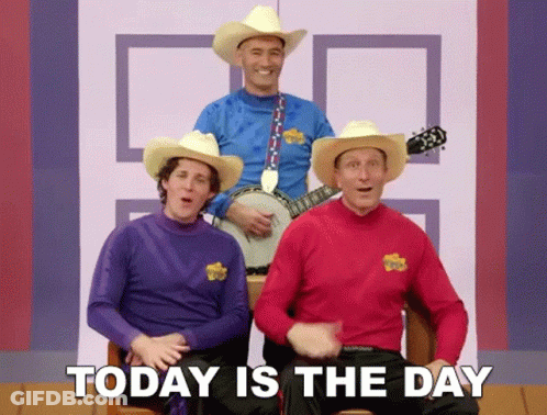 Three Cowboys With Sign Today Is The Day GIF