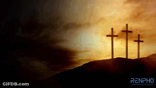 Three Crosses On Hill With Renpho GIF
