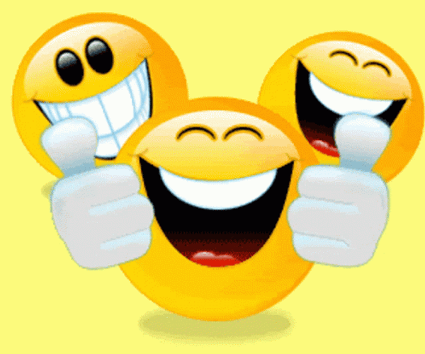 Three Cute Laughing Emoji GIF