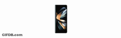 Three Different Colored Samsung Galaxy Fold Phones On A White Background GIF