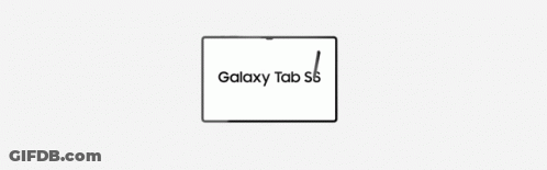 Three Different Colored Tablets With A Pen On Them Are Sitting Next To Each Other On A White Background . GIF