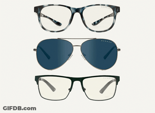Three Different Pairs Of Sunnies Are Displayed Side By Side On A White Background GIF