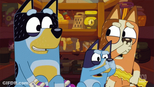 Three Dogs Cartoon With ABC GIF