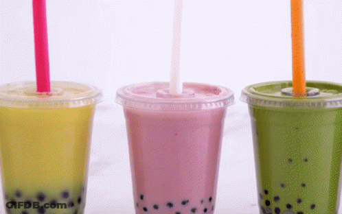 Three Drinks With Straws GIF