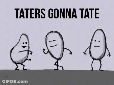 Three Eggs Dancing Taters Gonna Tate GIF