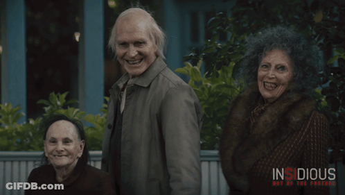 Three Elderly Posing For Insidious GIF