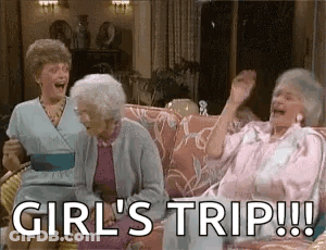 Three Elderly Women Laughing Girl's Trip GIF