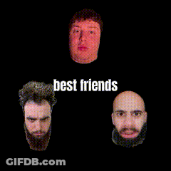 Three Faces Saying Best Friends GIF