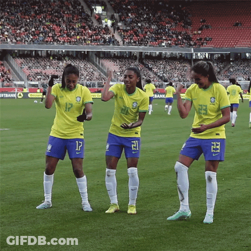 Three Female Soccer Players On A Field With One Wearing The Number 22 GIF