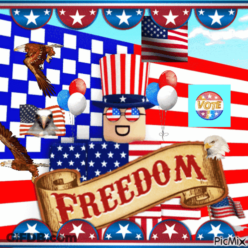 Three Flags With People Against Blue Sky GIF
