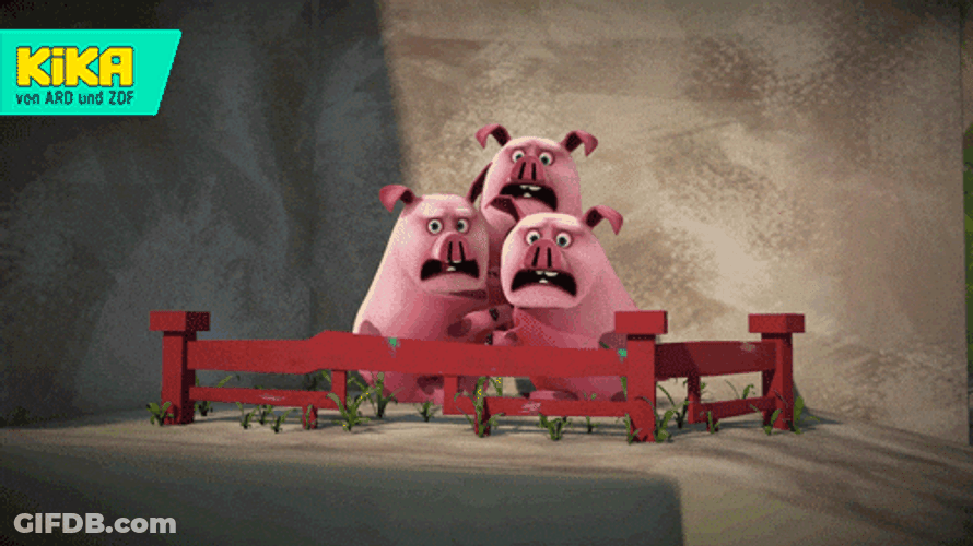 Three Frightened Little Pigs GIF