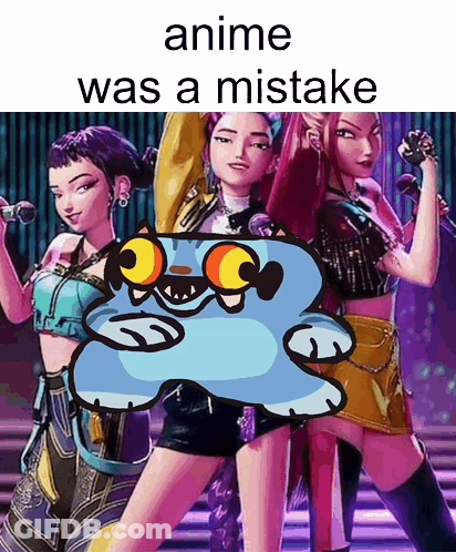 Three Girls And A Blue Cat Anime Was A Mistake GIF