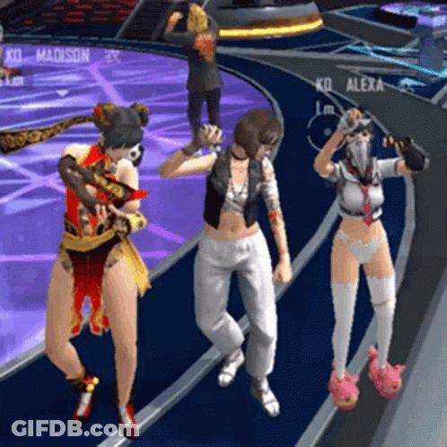 Three Girls Dancing Video Game Alexa GIF