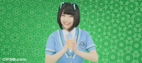 Three Girls In Blue Uniforms With Tokyo Badge GIF