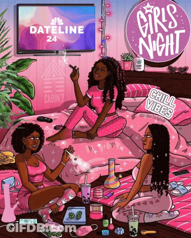 Three Girls On Bed Girls Night Chill Vibes GIF
