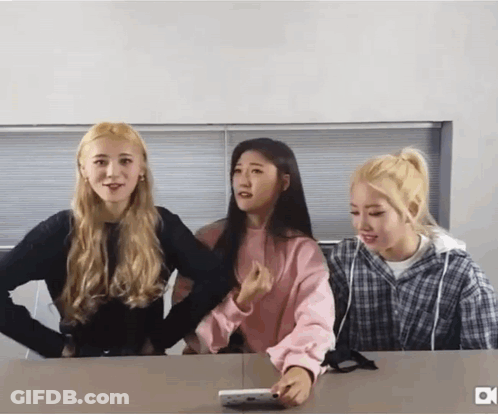 Three Girls Sitting At Table GIF