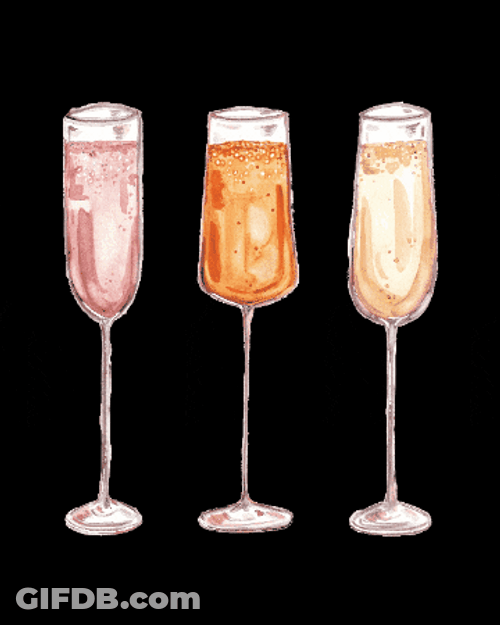 Three Glasses Of Prosecco Clinking GIF
