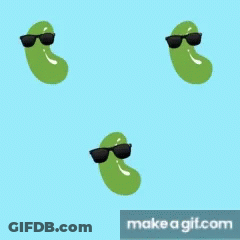 Three Green Beans Wearing Sunglasses GIF