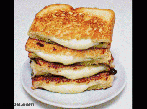 Three Grilled Cheese Sandwiches Stacked GIF