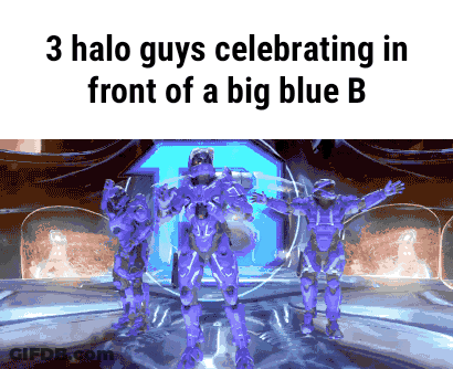 Three Halo Guys Celebrating GIF
