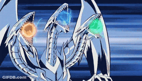 Three-Headed Dragon Cartoon GIF