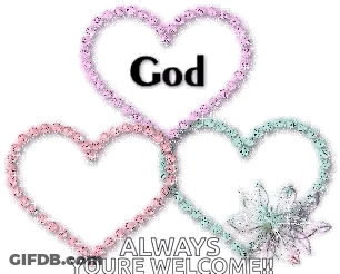 Three Hearts Saying Bless Always You're Welcome GIF