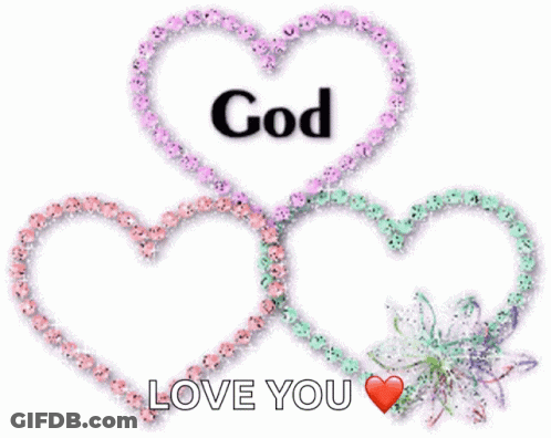 Three Hearts With The Words Bless Love You GIF