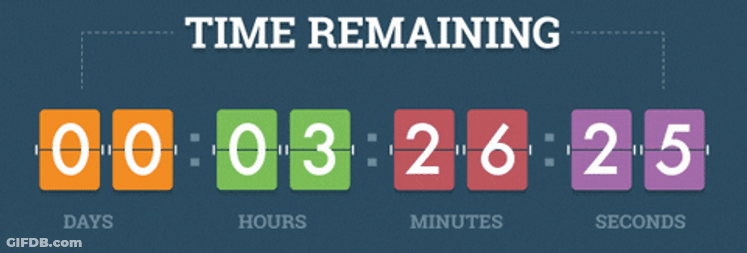 Three Hours Remaining Final Countdown GIF