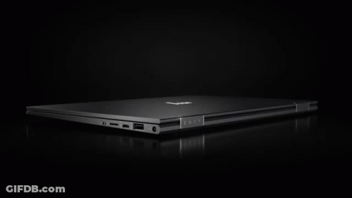 Three Hp Laptops Are On A Table With A Woman Holding A Cup Of Coffee On The Screen GIF