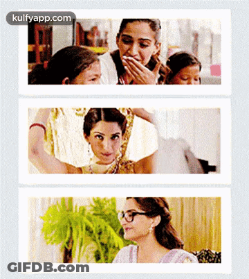 Three Images Of Woman Kulfyapp.com GIF