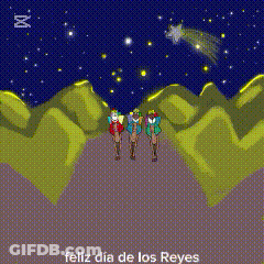 Three Kings Poster Saying Feliz Día De Los Reyes GIF