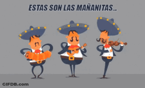 Three Mariachi Players Estas Son Las Mananita GIF