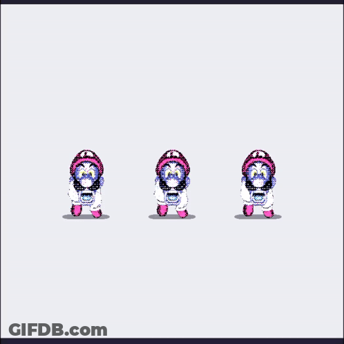 Three Mario Characters Running In Row GIF
