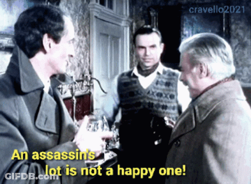 Three Men An Assassins Lot Is Not A Happy One GIF