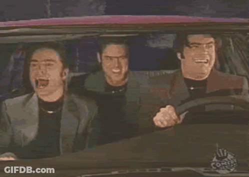 Three Men In Car With Comedy Central Logo GIF