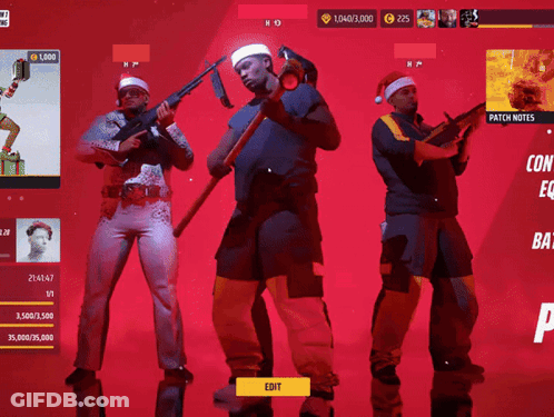Three Men Are Standing In Front Of A Red Background With The Word Edit In The Corner GIF