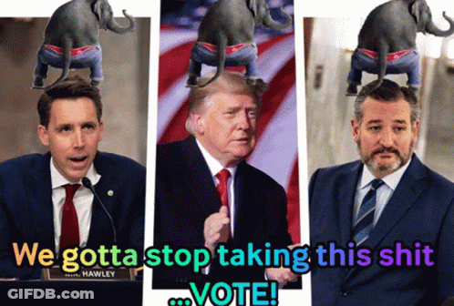 Three Men Collage We Gotta Stop Taking This Shit Vote GIF