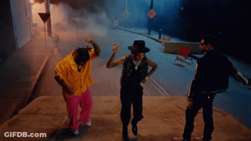 Three Men Dancing Near No Parking Sign GIF