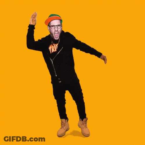 Three Men Dancing One Wearing Riff Shirt GIF