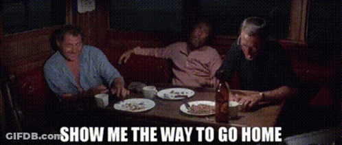 Three Men Dining Show Me The Way Home GIF