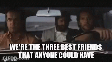 Three Men Driving Car Singing Best Friends GIF