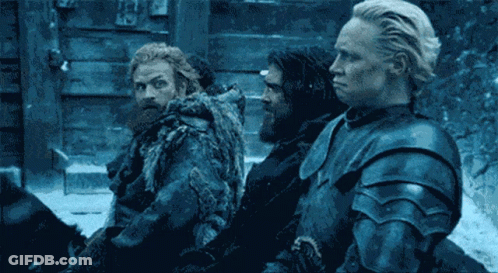 Three Men In Armor One With Beard GIF