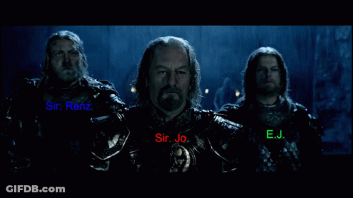 Three Men In Armor Sir Renz, Sir Jo, E.J GIF
