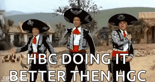 Three Men In Mariachi Costumes Are Dancing In A Desert And They Are Saying Hbc Doing It Better Thenhgc . GIF