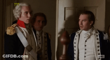 Three Men In Military Uniforms At Door With Question Mark GIF