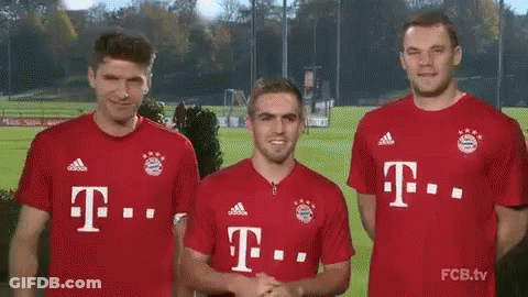 Three Men In Red T-Mobile Shirts GIF