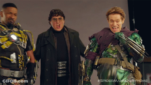 Three Men In Spider-Man Costumes #Spidermannowayhome GIF